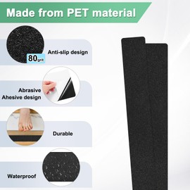 M METERXITY 10-Pack Anti Slip Traction Tape 30" x 4" Best Grit Outdoor Non-Skid Tape High Traction Friction Abrasive Adhesive for Indoor/Outdoor Stairs Step [Black]