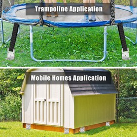 4 Pack 30" Ground Anchors Screw in Mobile Home Anchors Kits 2.8" Wide Tapered Spiral Shed Anchor Set with L Bracket Swing Set Anchor for Playset, Trampoline, Soccer Frame, Tent, Canopy, Fence, Carport