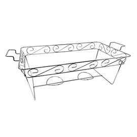 Party Essentials Elegance Full Size Heavy Duty Chafing Rack, Decorative Wire Buffet Rack Stand, Serving Trays Frame Food Warmer, Chrome(Case of 12)