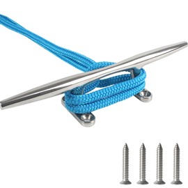 VEITHI Boat Cleats Dock Cleats 15 inch 316 Stainless Steel, Large Boat Dock Cleats Open Base, Boat Cleat Marine Cleats with Hardware, Rope Cleat for Boat/Yacht/Deck/Nautical Decor (1 Pack)