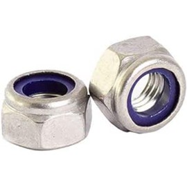 Merriway BH06810 (25 Pcs) Self Locking Nuts with Blue Nylon Inserts BZP M6 - Pack of 25 Pieces