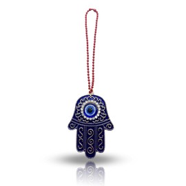 Lucky Hamsa Hand and Evil Eye Car Charm Red String Bead Good Luck and Protection Car Hanging Decor Ornament