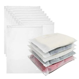 LxcshLjx 20Pcs Frosted Plastic Garment Bags, Clear Clothes Packaging Bags with Vent Hole, Resealable Translucent Travel Storage Bag, Sealed Slide Zipper Shoes Bags, Ziplock Space Saver Bags for Pants