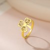 Clover Rings for Women Dainty Good Luck Love Friendship Heart