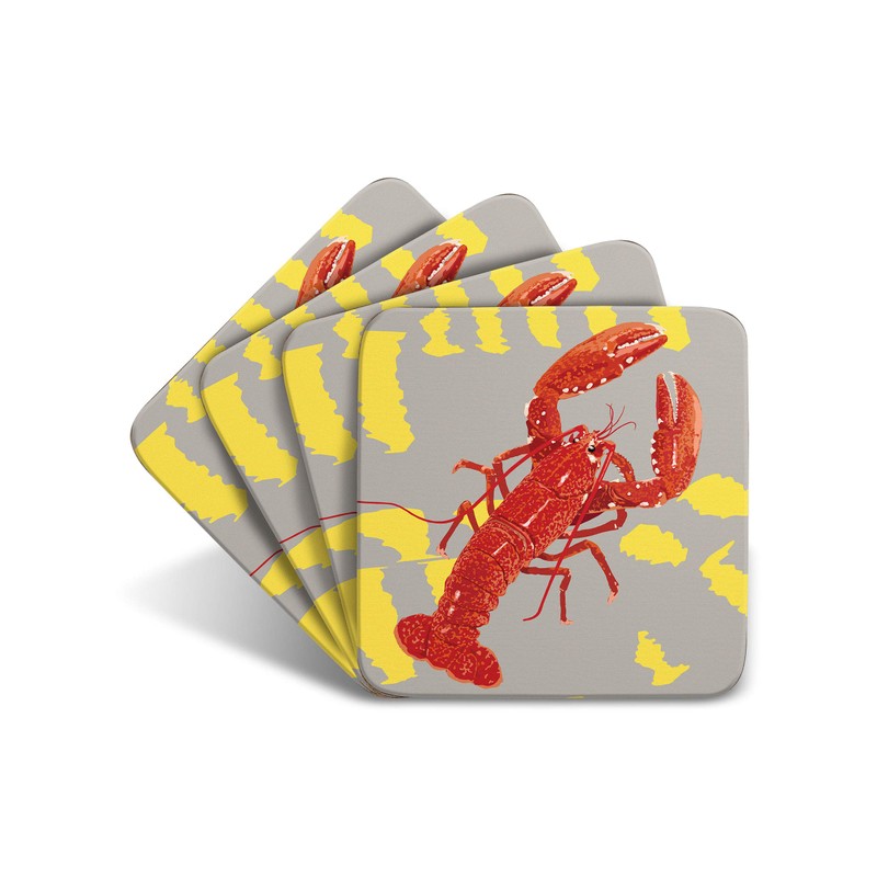 Lobster - Set of 4 Coasters - Leslie Gerry Animal
