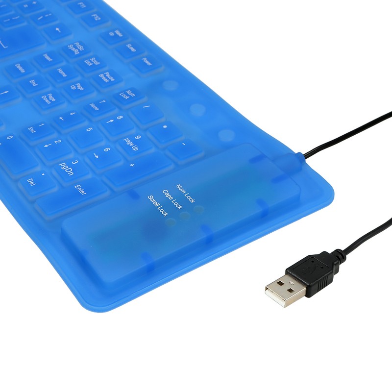 108 Keys USB Silicone Flexible Foldable Keyboard Waterproof Dustproof USB