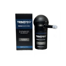 Trimzpro Signature Keratin Hair Fibres 14g - 10 Shades | Instant Thickening & Concealing Powder | Lock-In Tech for Natural Look & Durability | Hair Volumizer for Men & Women, BLACK
