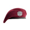 Unlined Maroon Beret with Leather Sweatband with Air Force Pararescue