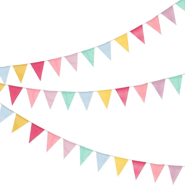 36 Flags 39.5ft Bunting Banner, Multicolour Outdoor Waterproof Triangle Flags