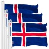 UD_Iceland Icelandic Flag 3x5 Ft 3-Pack 150D Printed Polyester By