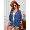 Heymoments Cardigan for Women Royal Blue Large Draped 3/4 Sleeve