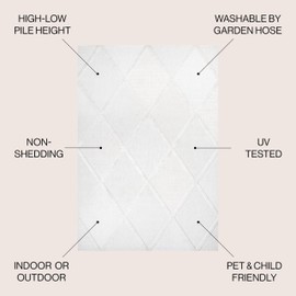 JONATHAN Y IBZ101D-4 Salines Diamond Trellis Indoor Outdoor Area Rug Bohemian Geometric Easy Cleaning Bedroom Kitchen Backyard Patio Porch Non Shedding, 4 X 6, Ivory