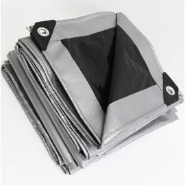 10' x 12' Large Multi-Purpose Waterproof Light Weight Heavy Duty Poly Tarp Grommets Every 24", 8 Mil 10x12Thick, for Home, Boats, Cars, Camping, UV Resistant, Rip/Tear Proof Tarpaulin