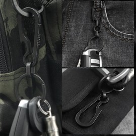 KCFEV Titanium Carabiner Keychain, Bottle Opener Keychain Clip, Key Organizers Holders for Men and Women-Black