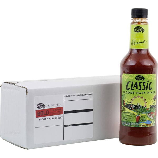 Master of Mixes Classic Bloody Mary Drink Mix, Ready To Use, 1 Liter Bottle (33.8 Fl Oz), Individually Boxed