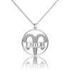 LoEnMe Jewelry Silver Plated Aries Woman Custom Made Engraved Sterling