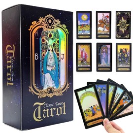 HOPEFEEL Cartas de Tarot en español con Tarot Libro, Juego de Tarot Rider Waite Clásico (78PCS), Tarot Premium para Principiantes
