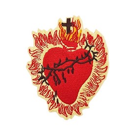 ROCKAPATCH Sacred Heart Jesus Church Catholic Christian Embroidered Iron On Patch