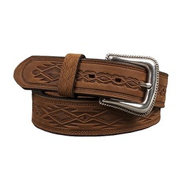 Tony Lama Men's Navajo Blanket Tooled Belt Brown 44