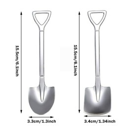 10 Pieces Stainless Steel Spade Spoons, Shovel Shaped, Creative, Scoop Shape Spoon, Ice Dessert Spoon, Coffee Spoon, Cutlery Set, for Catering Activities, Theme Restaurants, Bars