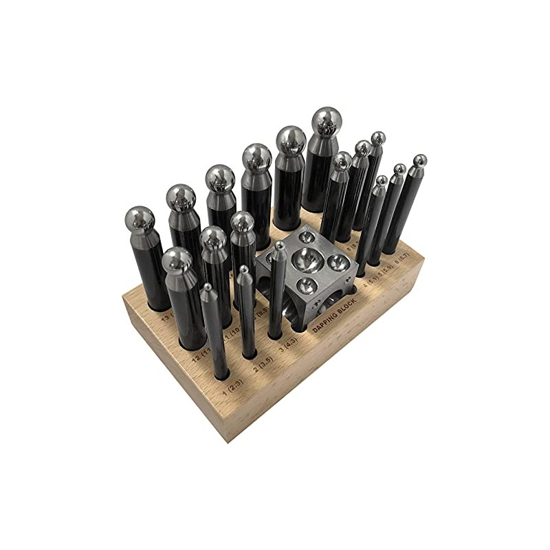 18 pc Doming Block and Punch Set Made of Steel