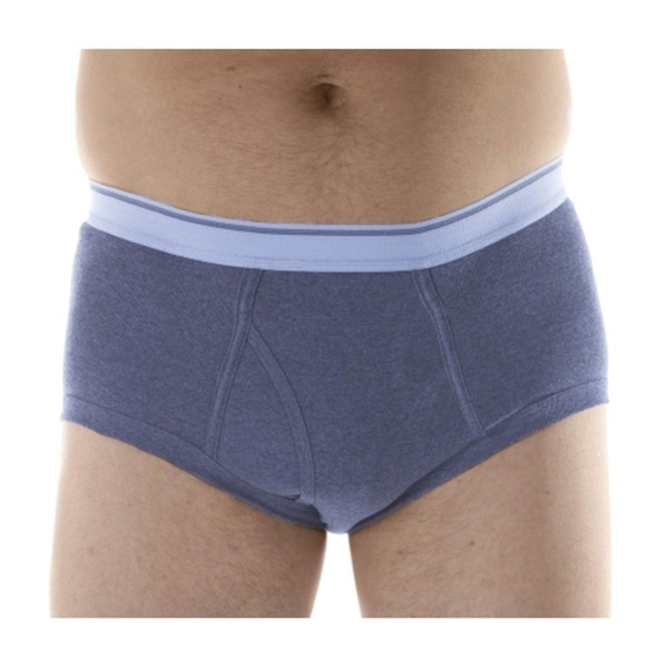 3-Pack Men's Gray Classic Regular Absorbency Washable Reusable Incontinence Briefs XL