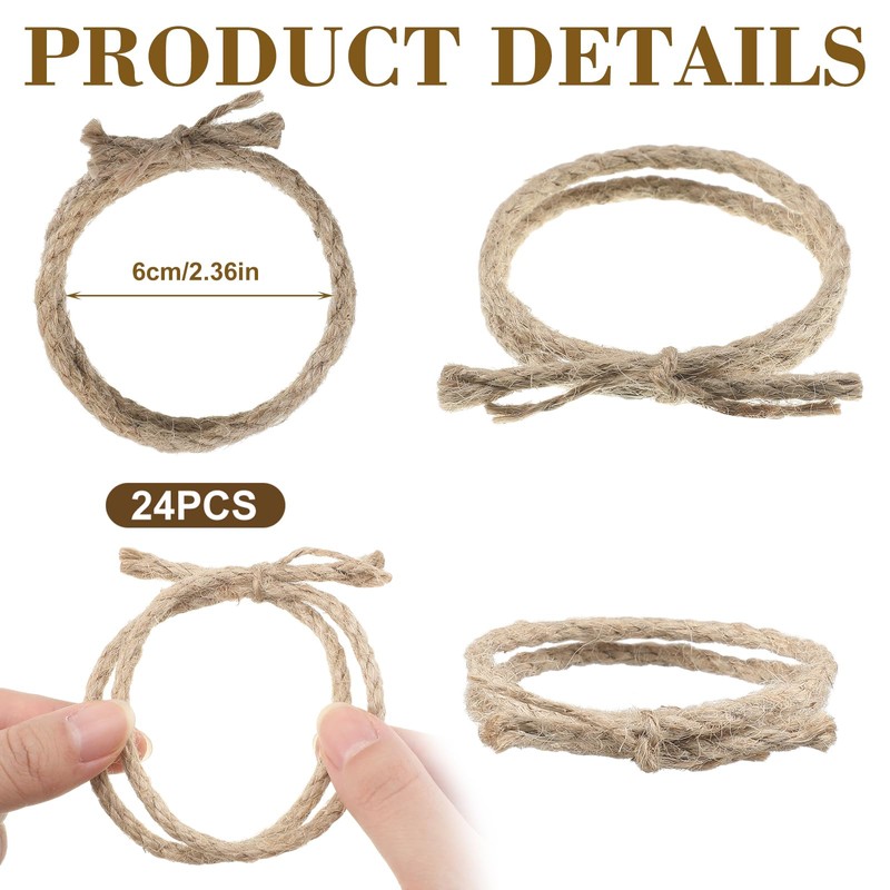 Wowangce 24 Pcs Western Themed Party Decorations Twisted Hemp Rope