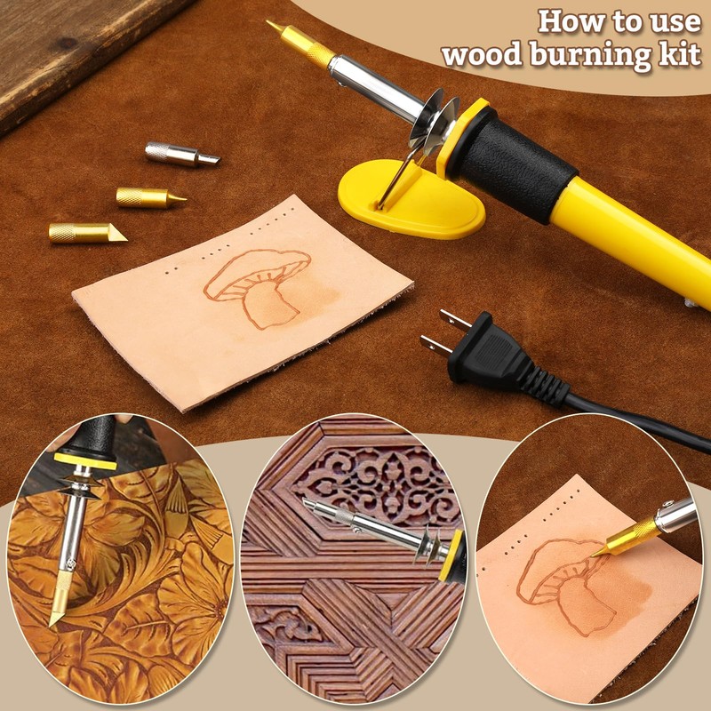 Leather Stamping Tools, Leather Carving Set, Working Kit for Beginners