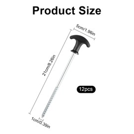 12Pcs Extra Strong Tent Pegs Metal Heavy Duty 20cm Galvanized Heavy Duty Tent Pegs for Hard Ground Long Tent Pegs Storm Pegs Camping Pegs Rock Pegs for Awnings Gazebo Pegs Sand Pegs Screw (12Pcs)