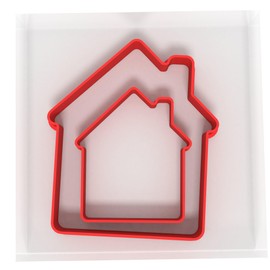 Custom Cutters House Shape Cookie Cutters | Plastic Cutters for Baking, Fondant, Clay, Pastry, Icing, Jewellery (5CM + 8CM)