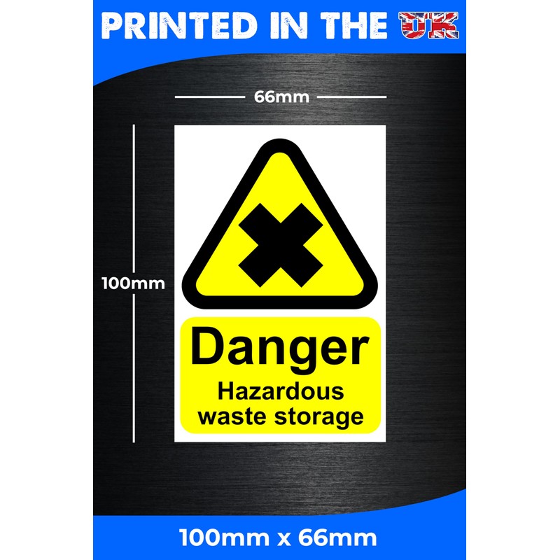 Danger Toxic Hazard Warning Stickers x10, Peel and Stick Safety