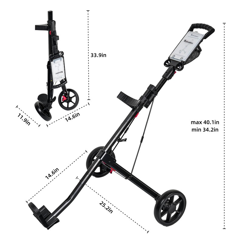 XDriveMax Golf Pull Push Cart 2 Wheel,Foldable Golf Push Cart