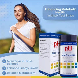 pH Test Strips for Testing Alkaline and Acid Levels, Track & Monitor Your pH Level Using Saliva and Urine at Home, Get Highly Accurate Results in Seconds, 4.5-9.0 Range