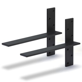Free Hanging Countertop Support Bracket 14" Lx2.5 W 2 Pack Hidden Floating Wall Bracket 3/8" Thick Heavy Duty Shelf Bracket for Floating Bars,Bench Seats,Vanities