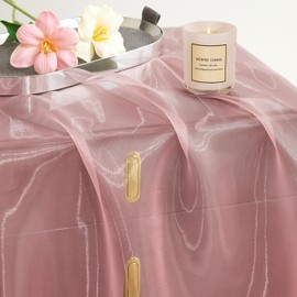 P Pothuiny Sheer Organza Fabric by The Yard, 3 Yards x 60 Inch Wide Bridal Light Pink Organza Tulle Fabric Roll Shiny Gauze Fashion Dress Sewing Craft for Wedding Party Decorations Backdrop