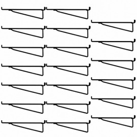 20 Pcs 10 inch Pegboard Shelf Brackets, Black