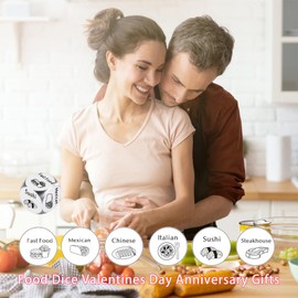 ONFAON Food Decision Dice Decider for Couple,Valentines Day Gifts for Him Her Wedding Anniversary Steel Date Night Gifts for Gift for Husband Wife,Christmas Valentines Birthday for Women Men