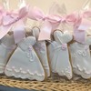 Wedding Dress Assortment Cookies- 6 Crunchy Decorated Shortbread Cookies Individually