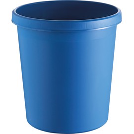 helit H6105834 - Papierkorb „the german“, 18 Liter, blau, mit umlaufendem Griffrand, aus Kunststoff, 1 Stück