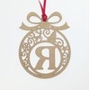Laser cut Christmas tree bauble decoration: Letter R