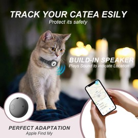 Cat Tracker Collar Waterproof - Cat Collar Breakaway - Smart Pet Activity Tracker - Breakaway Tractive with Reflective Pattern - Comfortable Padding, Adjustable (Black)