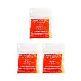 JMU 300 pack Orthodontic Elastics 1/4 Inch 6.5oz Heavy Intraoral Elastic Bands Latex Free Dental Rubber Bands Made in USA