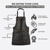 Dark Brown Full Grain Leather Apron Butcher Apron -Cook Apron