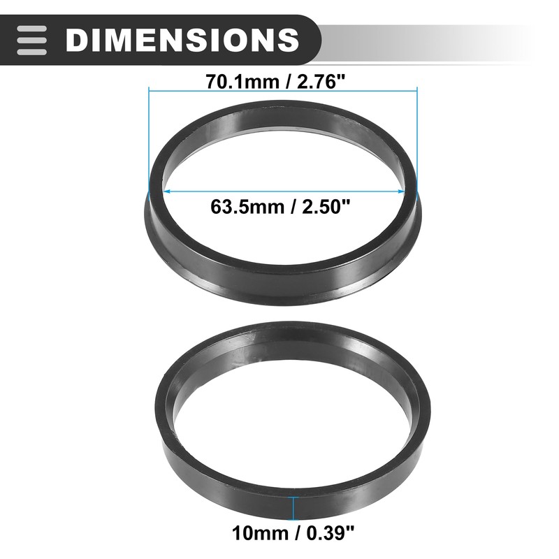 Motoforti Universal Hub Centric Rings, Car Accessories, 701mm to 635mm,