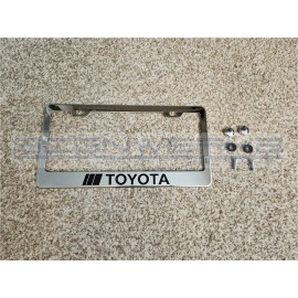 SIGNWERKZ Toyota Retro Stripes Chrome Stainless Steel US/Canada License Plate Frame