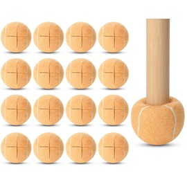 24 Pcs Precut Tennis Balls for Furniture Legs and Floor Protection Chairs Desks Furniture Tennis Balls for Chairs Feet Long Lasting Tennis Ball Chair Foot Covers (Beige)