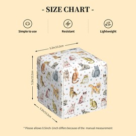 Tissue Box Cover Square,Cute Cats and Paw Tissue Box Holder Waterproof Leather Facial Paper Case Modern Home Decoration for Bedroom Dresser Night Stand Office Desk