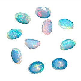 2 Pcs,8X6 MM, AURA GEMS Natural Ethiopian Opal,Briliant Cut, Oval, Shape, Jewelry Making Supply, Chakra Energy Healing Gemstone, Real Crystal, Birthstone, Wholesale deal