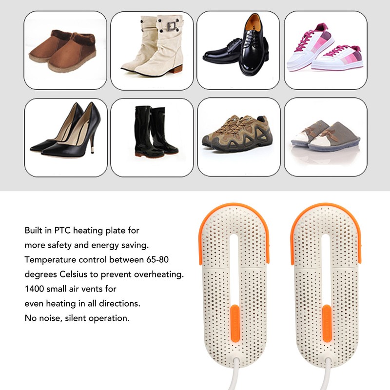 Shoe Dryer Odor Elimination Timer Function Stretchable Noiseless Anti Overheating