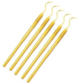 Laja Imports Endodontic Explorer 23 Dental Diagnostic Plaque Remover Scalers Gold Coated 5Pcs for Educational Use